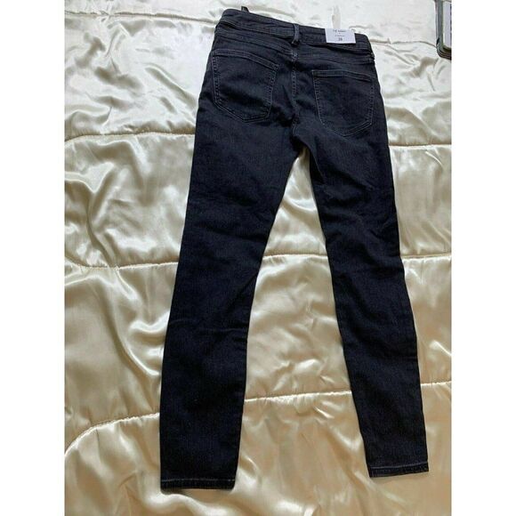 Zara Womens New Solid Black Mid Rise Skinny Jeans Denim 6 Small - Picture 8 of 10